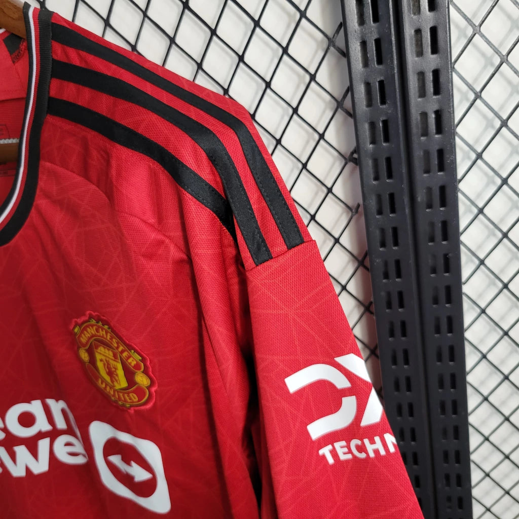 Camisola Manchester United I 2023/24 Manga Comprida