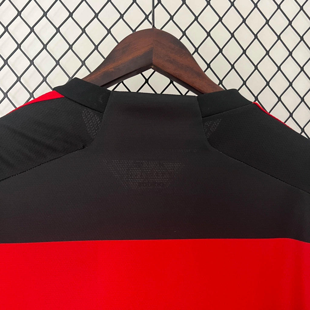 Flamengo Home 2024 Long Sleeve Jersey - Red and Black