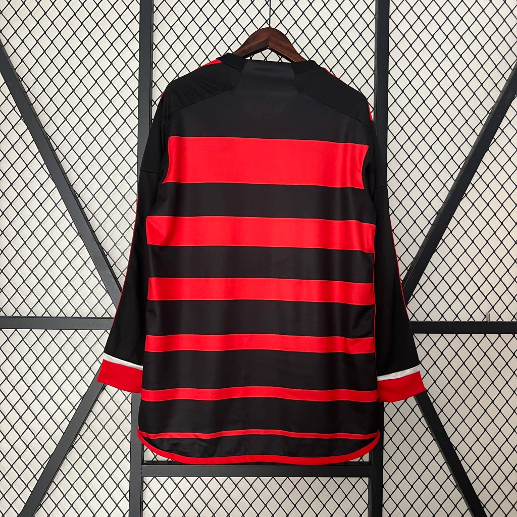 Flamengo Home 2024 Long Sleeve Jersey - Red and Black