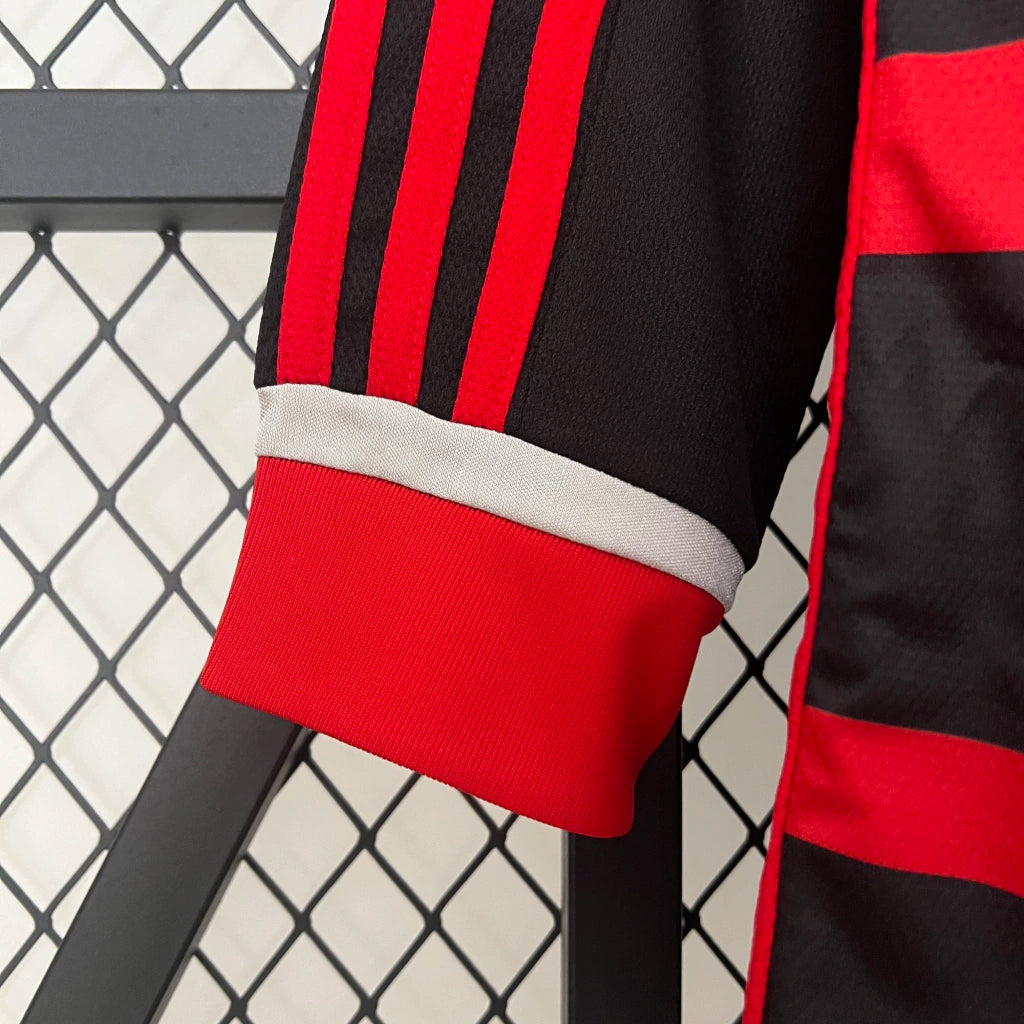Flamengo Home 2024 Long Sleeve Jersey - Red and Black