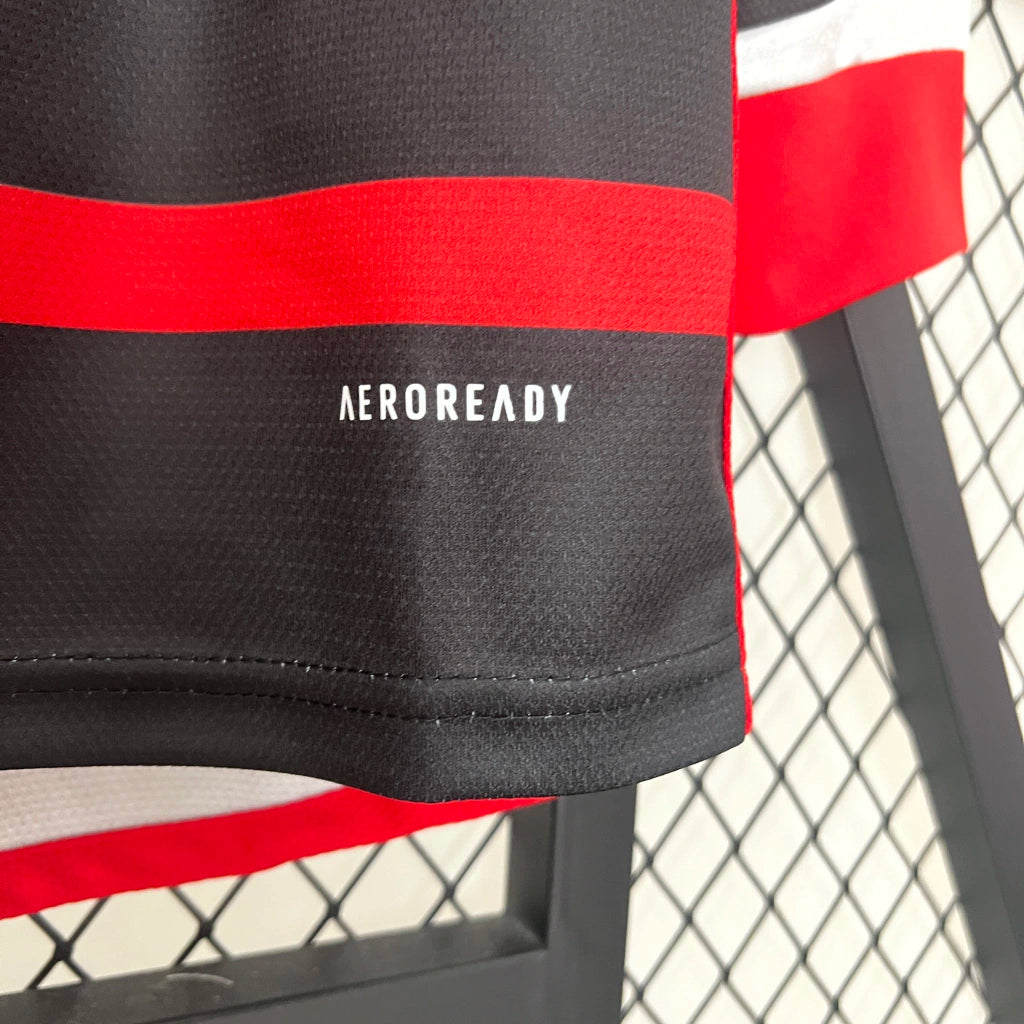 Flamengo Home 2024 Long Sleeve Jersey - Red and Black