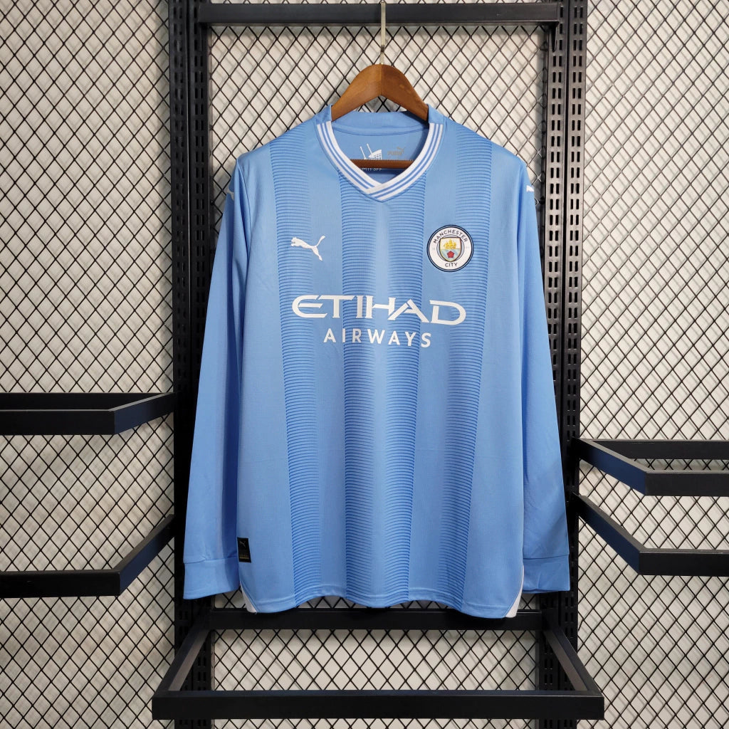 Camiseta Manchester City I 2023/24 - Manga Comprida