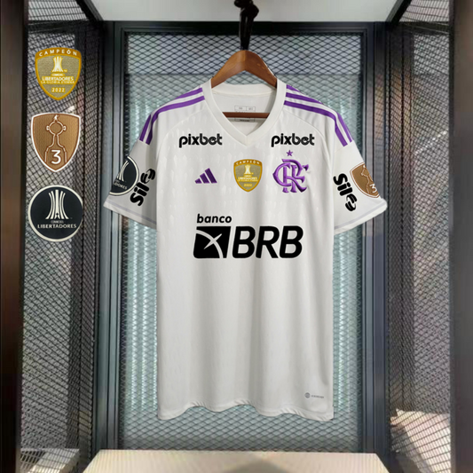 Camisola Guarda Redes Flamengo 2023 - Branco/Roxo