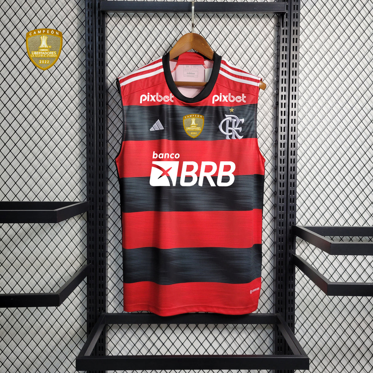 Camisola Flamengo I 2023- Rubro Negro - Sem Mangas