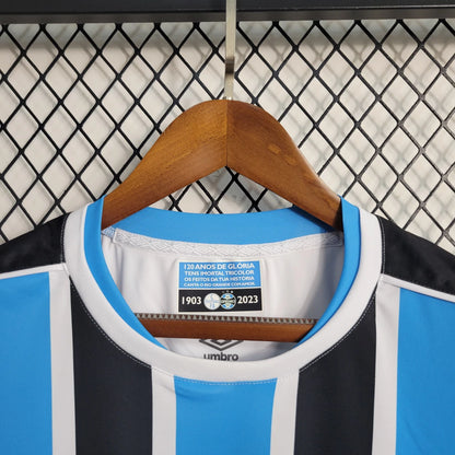 Camisola Grêmio I 2023 Manga Comprida - Azul/Preto