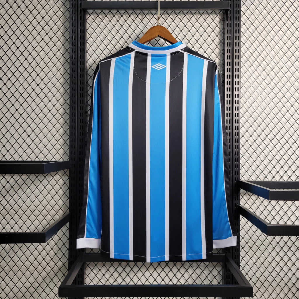 Camisola Grêmio I 2023 Manga Comprida - Azul/Preto