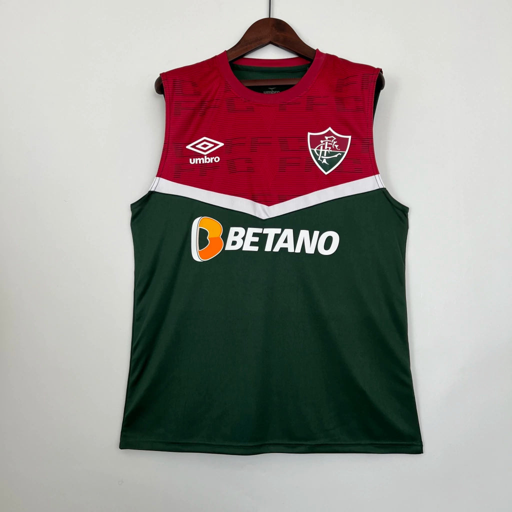 Camisola Fluminense 2023 Treino - Vermelho/Verde - Sem Mangas